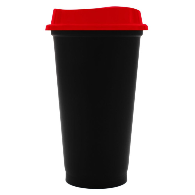 Стакан с крышкой Color Cap Black, черный с красным Стакан с крышкой Color Cap Black, черный с красным