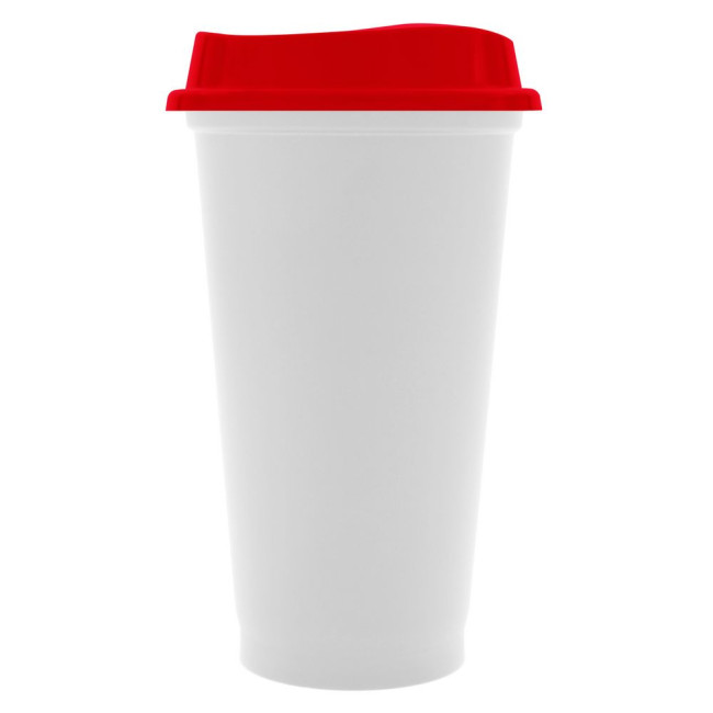 Стакан с крышкой Color Cap White, белый с красным Стакан с крышкой Color Cap White, белый с красным
