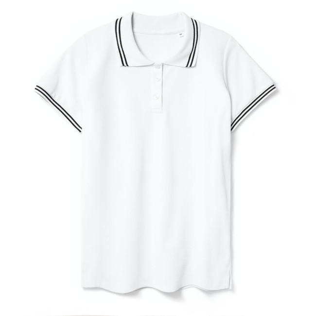 Рубашка поло женская Virma Stripes Lady, белая Рубашка поло женская Virma Stripes Lady, белая