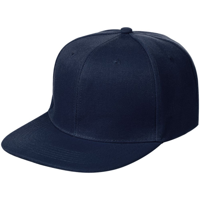Бейсболка Snapback с прямым козырьком, темно-синяя Бейсболка Snapback с прямым козырьком, темно-синяя