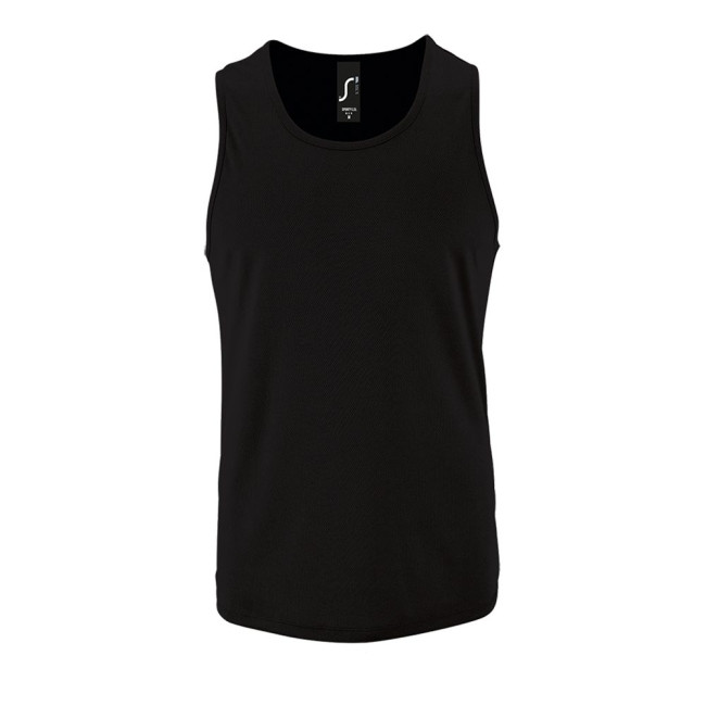 Майка мужская Sporty TT Men, черная Майка мужская Sporty TT Men, черная