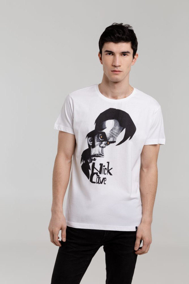 Футболка «Меламед. Nick Cave», белая Футболка «Меламед. Nick Cave», белая