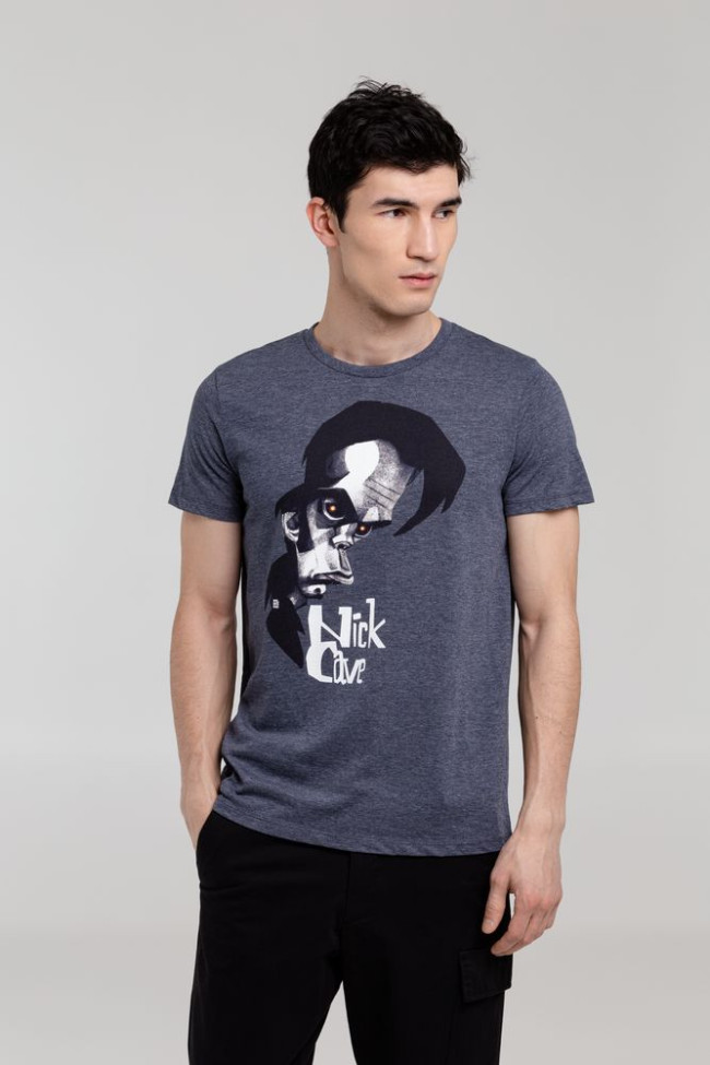 Футболка «Меламед. Nick Cave», темно-синий меланж Футболка «Меламед. Nick Cave», темно-синий меланж